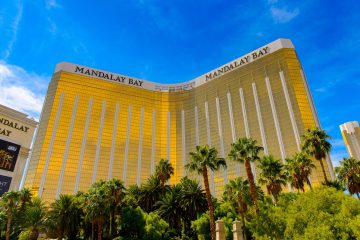 LAS VEGAS, USA - SEP 21, 2017: Mandalay Bay, a 43-story luxury resort and casino, Las Vegas Strip in Paradise, Nevada, United States